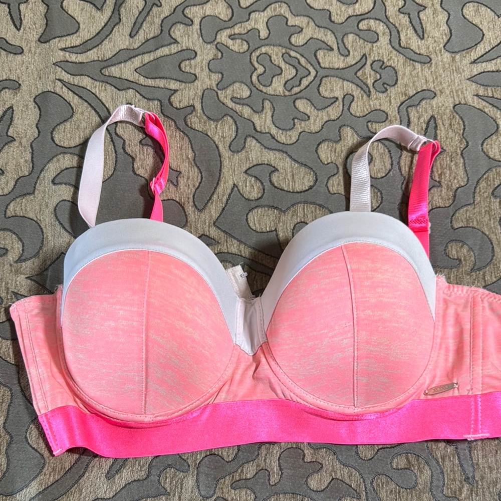 XOXO Pink and White Bra